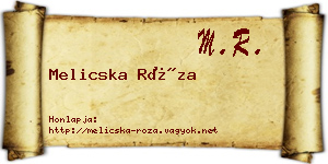 Melicska Róza névjegykártya